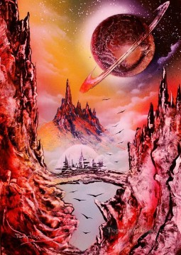 view to saturn tony vegas with texture Oil Paintings